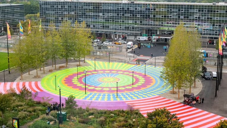 Yinka Ilori’s ‘Walk With Your Dreams’ Transforms Milton Keynes with Polycote’s Innovative Flooring Solutions