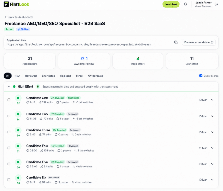 FirstLook Launches New Hiring Platform Designed to Cut Through the AI Application Crisis by Assessing Candidate Effort Ahead of the CV