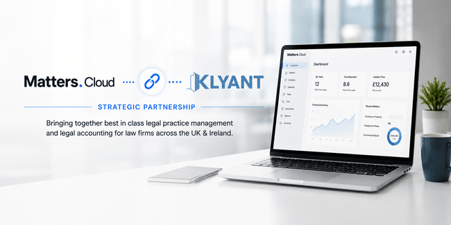 Matters.Cloud and Klyant join forces to connect legal practice management and accounting